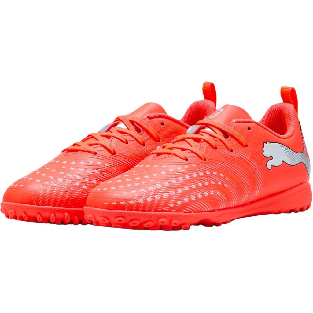 Puma Future 9 Play Comfortable Fit Support Low Top Kids Football Shoes Kids football shoes Red Silver 108929-01