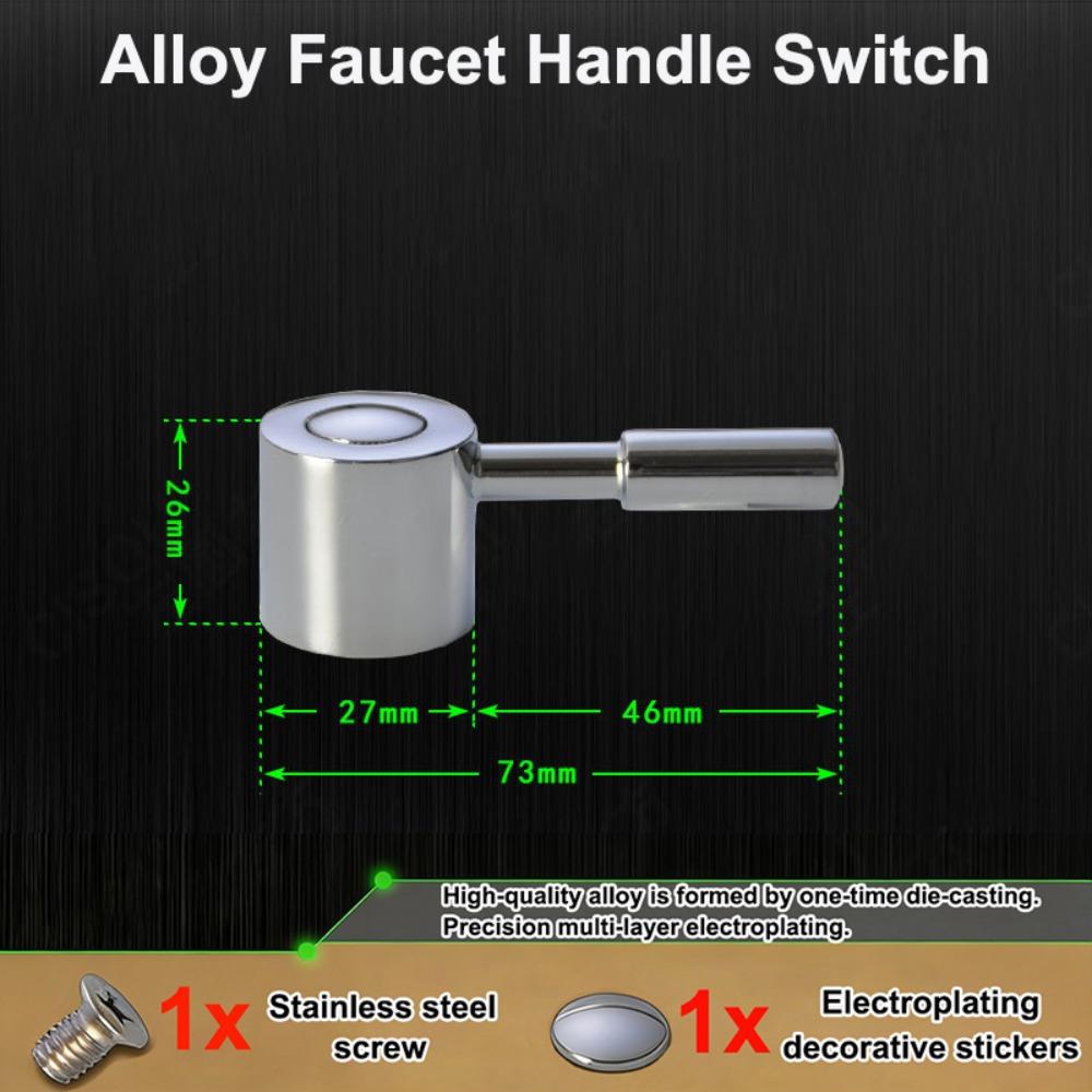 

New Alloy Faucet Handle Universal Silver Dish Basin Handle Quick Open Valve
