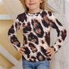 Animal Tiger Skin Children's 3D Digital Printing Girl Fashion Trend Round Neck Long Sleeved T-shirt