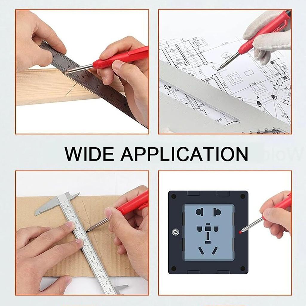 BetterJonny Architectural Mechanical Pencils with 36 Refills in 3 Ink and 3 Protective Marking Tool for and Marking and Yellow 3-Pack Carpenter's