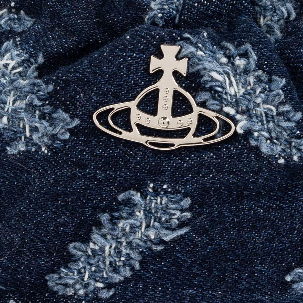 VIVIENNE WESTWOOD Nano Hilary Classic Cotton Bucket Bag Clutch Women Bags Blue 55040001UW01BOK208