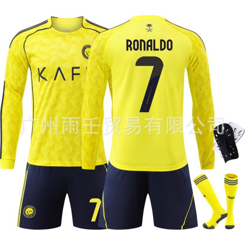 2526 Riyadh Victory Jersey No. 7 C Adult Children's Men's Women's Long-Sleeved Retro Football Dress Set
