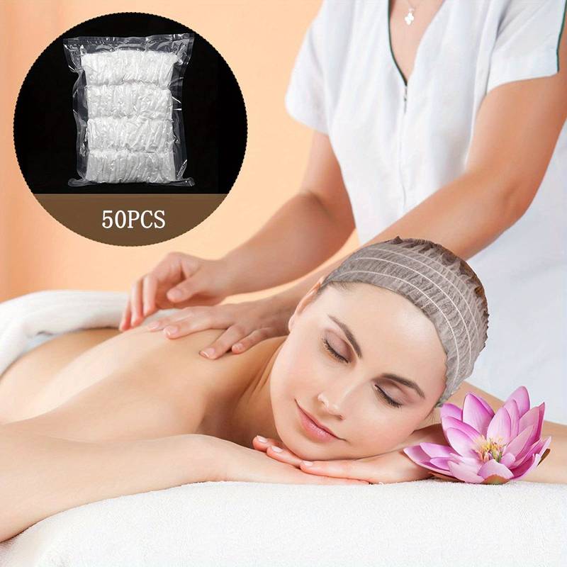 

50/20 шт. Одноразовые повязки на голову Нетканые повязки для спа-салона Мягкие эластичные повязки для ухода за кожей Легкие и дышащие для путешествий