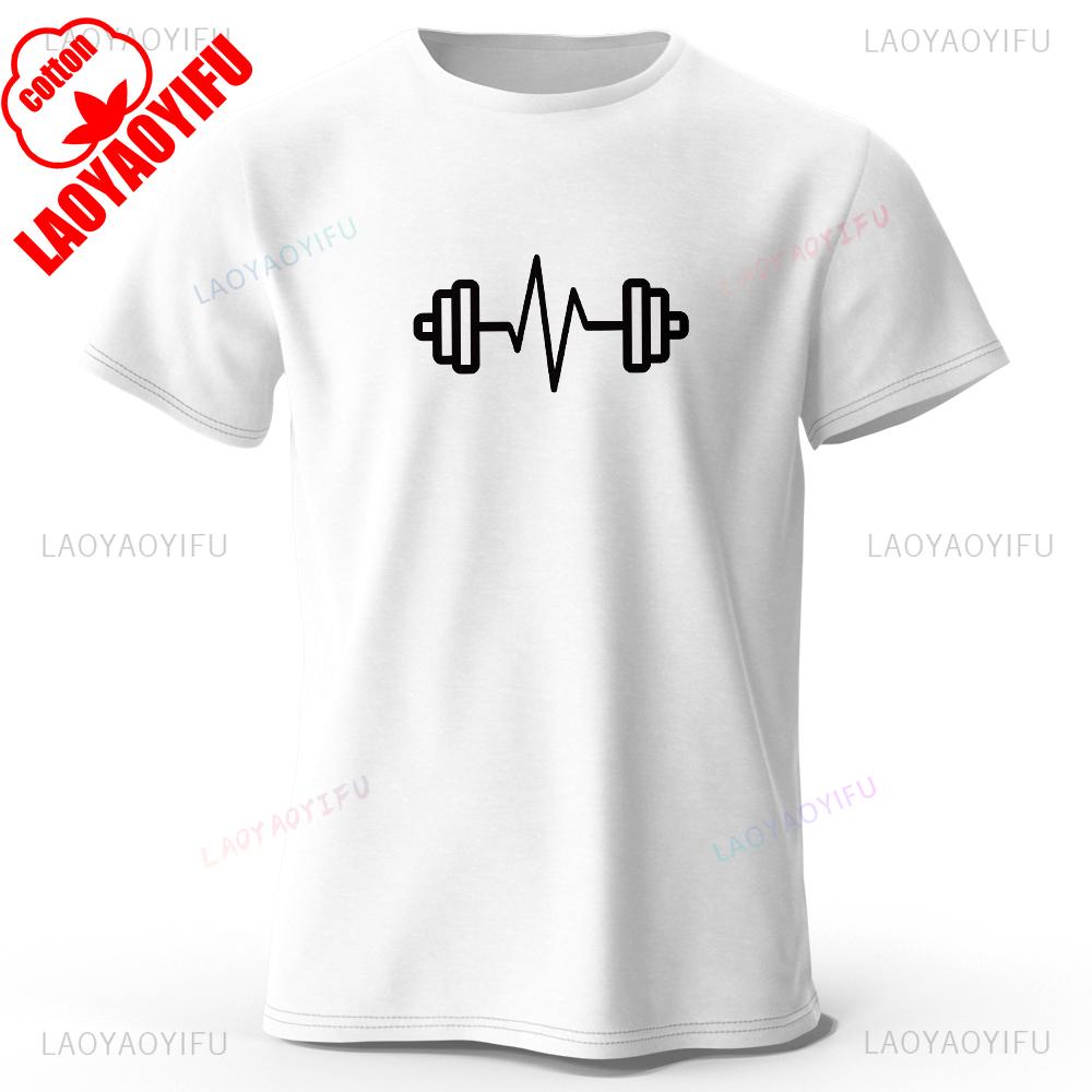 Mens Fitness Printed Minimalist Logo Printed TShirt High Quality Cotton Sporty Graphic Tees for Women Summer Tops Gym Wear