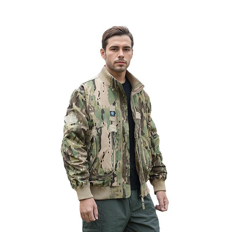 Spring and Autumn Casual Men's Bomber Jacket Tooling Style Military Training Jacket Retro Baseball Uniform Men's Trend