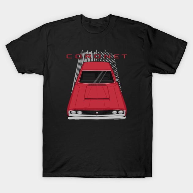 

Men Black Print T-shirt Dodge Coronet 1968 - Dark Red No-Cut Transfer Paper Print Cotton Tshirt L чорний