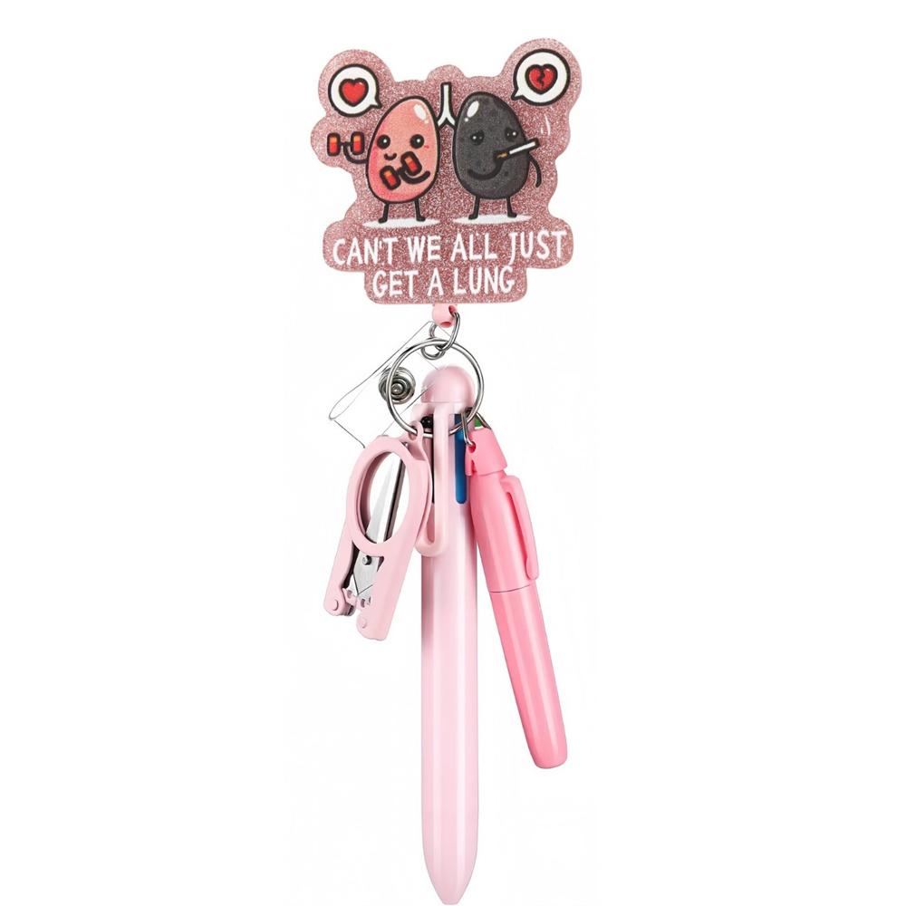 1 set Mini Highlighter Badge Reel Pen Nurse Pens Set School Hospital Student Nurse Ball Pen Nurse's Day Gift
