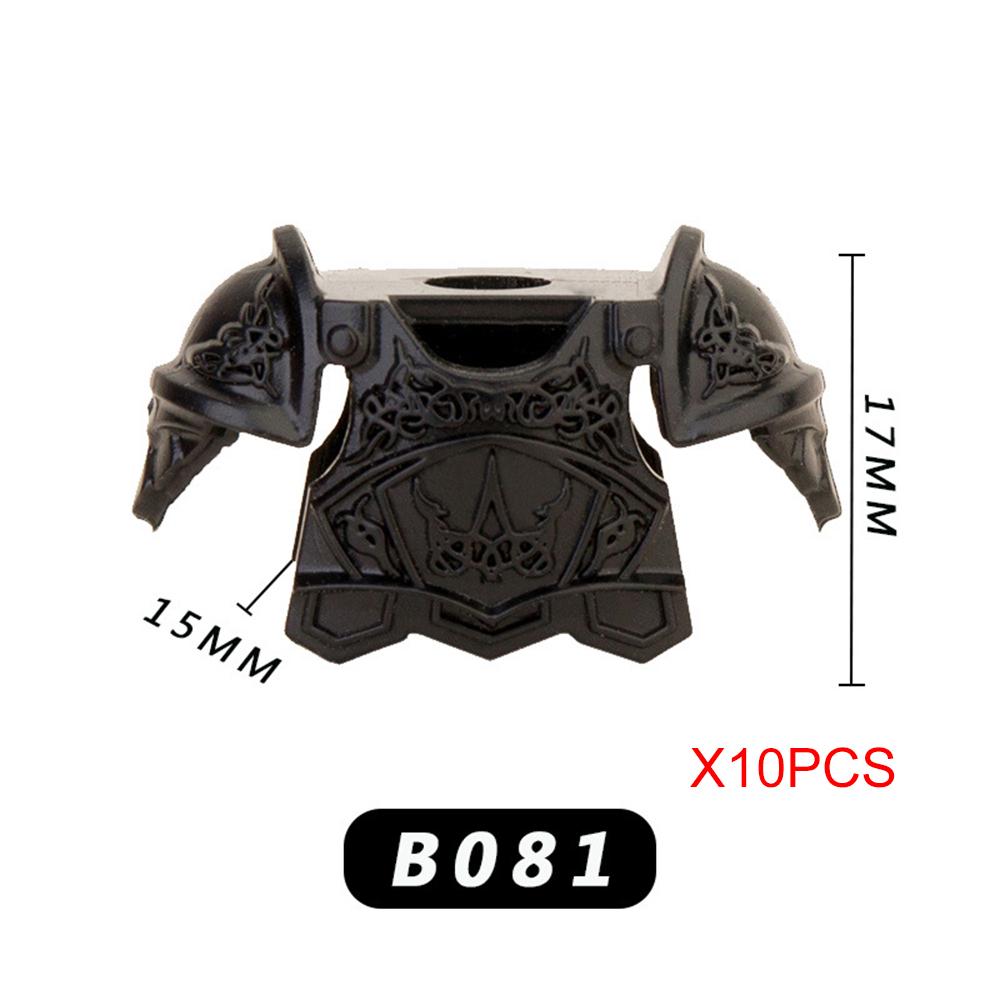 10PCS SET Medieval Times Weapon Accessories Armor Helmet Assembly Scenes Building Blocks DIY Toy Accessories For Children Gifts