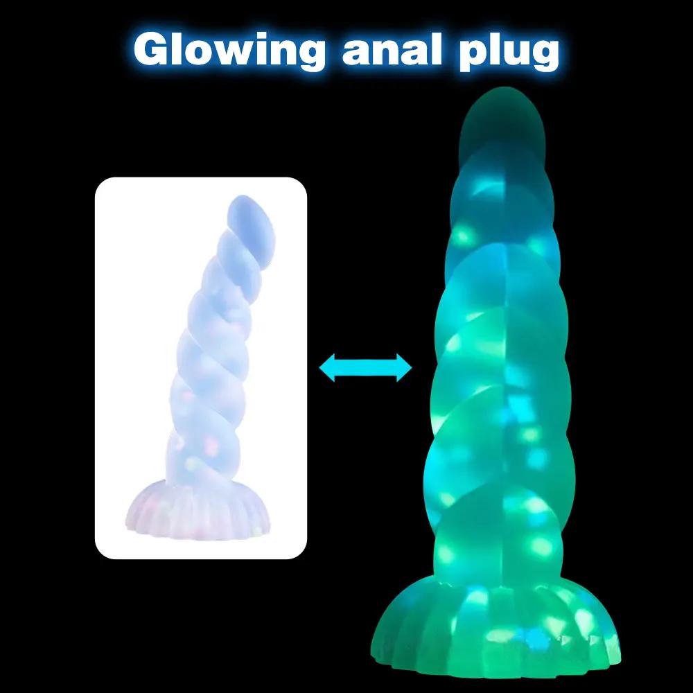 Dark Glowing Dildo for Woman Masturbate Color Jelly Penis Sex Toys for Women Big Soft Cock Light Erotic Dildo with Suction Cup