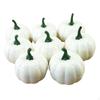 8x White Artificial Pumpkins Autumn Harvest Crafts DIY Fall Mini for Halloween Christmas