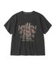 KNITTED (Unisex) Pigment Palm Tree Graphic T-Shirt Crop Charcoal