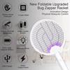 3500V Foldable Electric Mosquito Killer Swatter Racket Insect Killer with UV Light Bug Zapper USB Rechargeable Fly Trap Mosquito