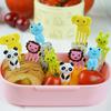 10 Pcs Kid Child Cartoon Animal Food Fruit Pick Fork Bento Lunch Box Decor Parts