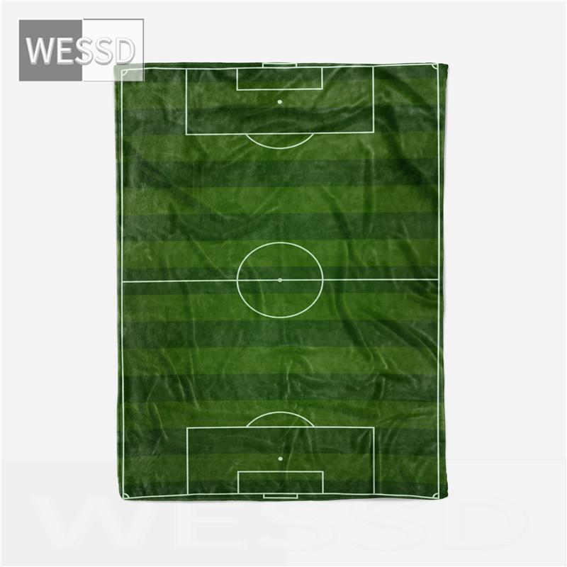 Grüne Fußballdecke für Jungen, niedlicher Cartoon-Fußball-Überwurf, Sofadecke, Tagesdecke, Flanell-Bettlaken
