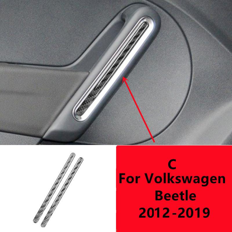 

Панель управления окнами автомобиля из углеродного волокна, внутренняя ручка двери, крышка чаши, накладка для Volkswagen Beetle, внутренняя отделка автомобиля c