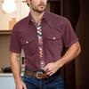 Men'S Fashionable Lapel And Shoulder Length Short Sleeved Casual Top