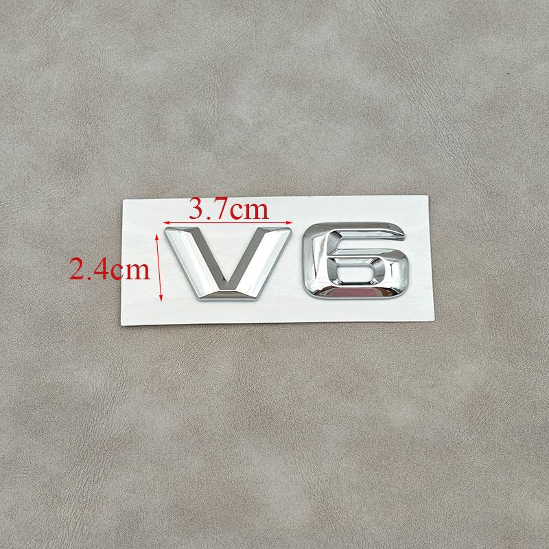 3D ABS Chrome Letters V6 V8 V10 V12 Car Fender Rear Trunk Badge Sticker For W205 W204 W213 W212 W221 Accessories