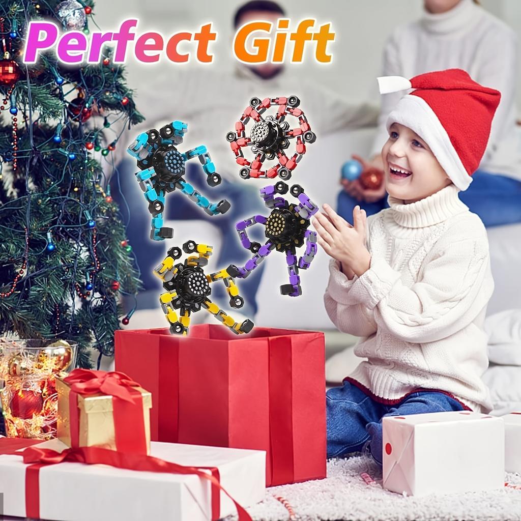 Transformable Fidget Spinner Mechanical Chain Stress Relief Toy for Kids and Adults