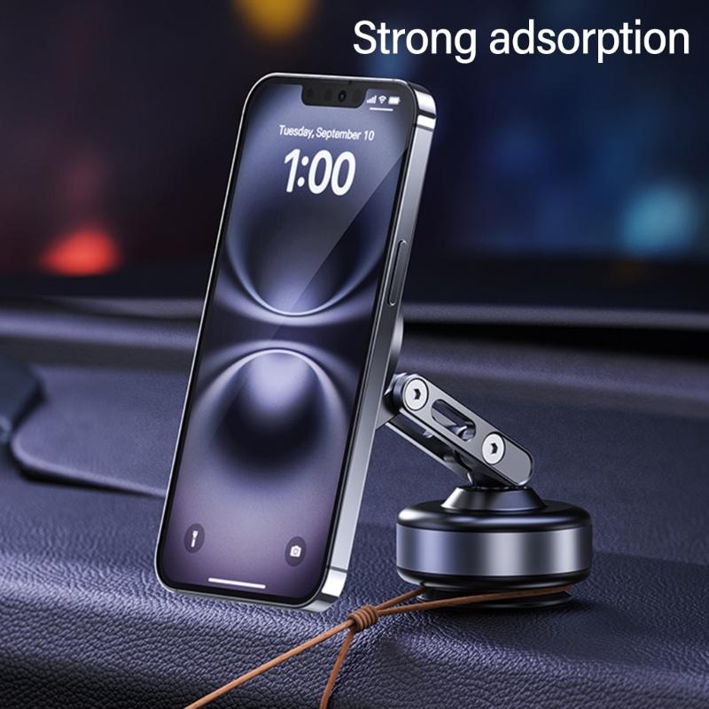 Bezpečný držák na telefon do auta na ventilační mřížku s přísavkou na čelní sklo, magnetický stojan, vakuová přísavka, otáčení o 360 stupňů, nastavitelný pozorovací úhel