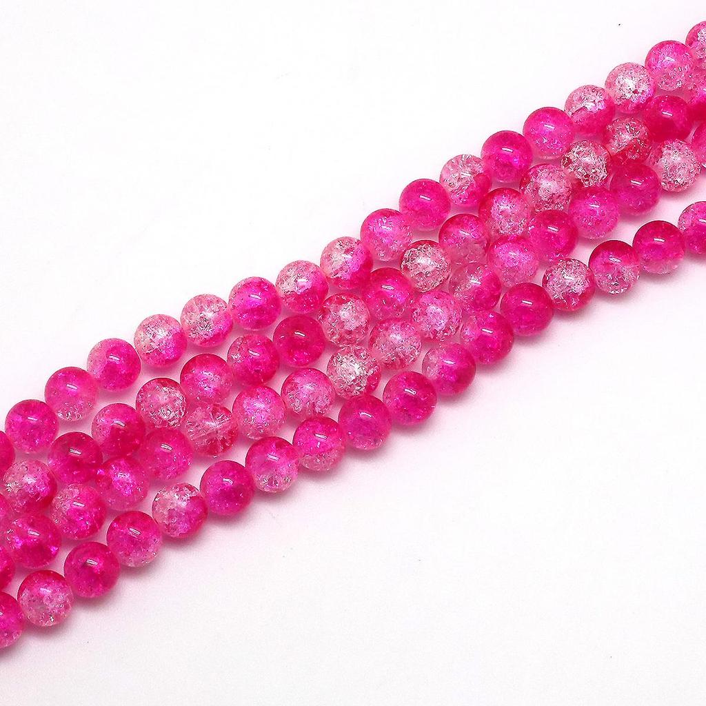 4/6/8/10mm High Quality Crackle Design Glass Beads Colorful Smooth Round Beads For Jewelry Making DIY Bracelet Necklace Earring