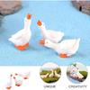 Amosfun 3 Set of White Goose Figurines Miniature Goose Figurines Animal Figures Decoration Toy House Courtyard Lawn Office Miniature Landscape