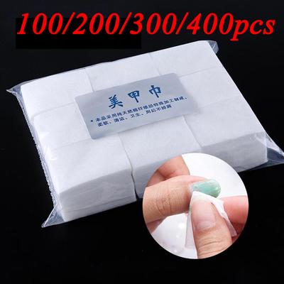 100/200/300/400Pcs Lint-Free Wipes Napkins For Manicure Liquid Nail Polish Remover Nail Cutton Pads