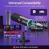 TONOR Dynamic TD510 AIR S USB/XLR Microphone, Unidirectional, PC/PS4/PS5 Compatible, RGB, Gaming/Streaming Use, Black,