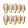 Reusable Handmade Press-On Nails With French Tip 3D Floral Carving Hand-Painted Design Women