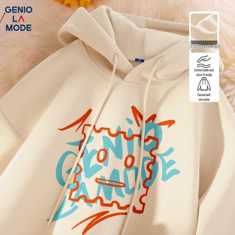 

GENIOLAMODE Men s Hooded Logo Print Sweatshirt 3XL