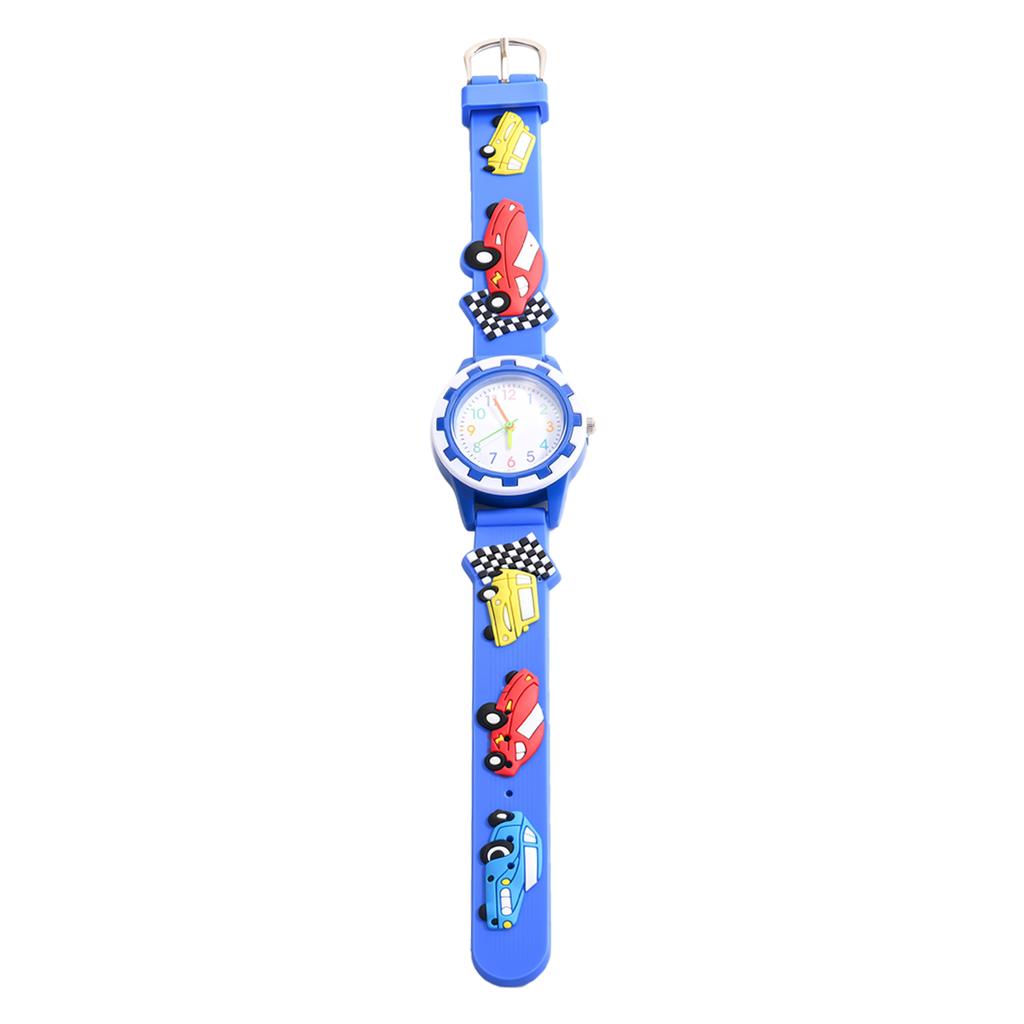 Cute cartoon racing silicone strap color scale children's quartz watch, suitable for children's daily wear, Christmas gifts