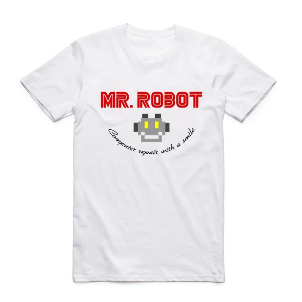 Asian Size Men Women Printing TV Show Robot T-shirt Summer Casual O-Neck Short Sleeves Mr Robot Fsociety Mask T-shirt HCP4091