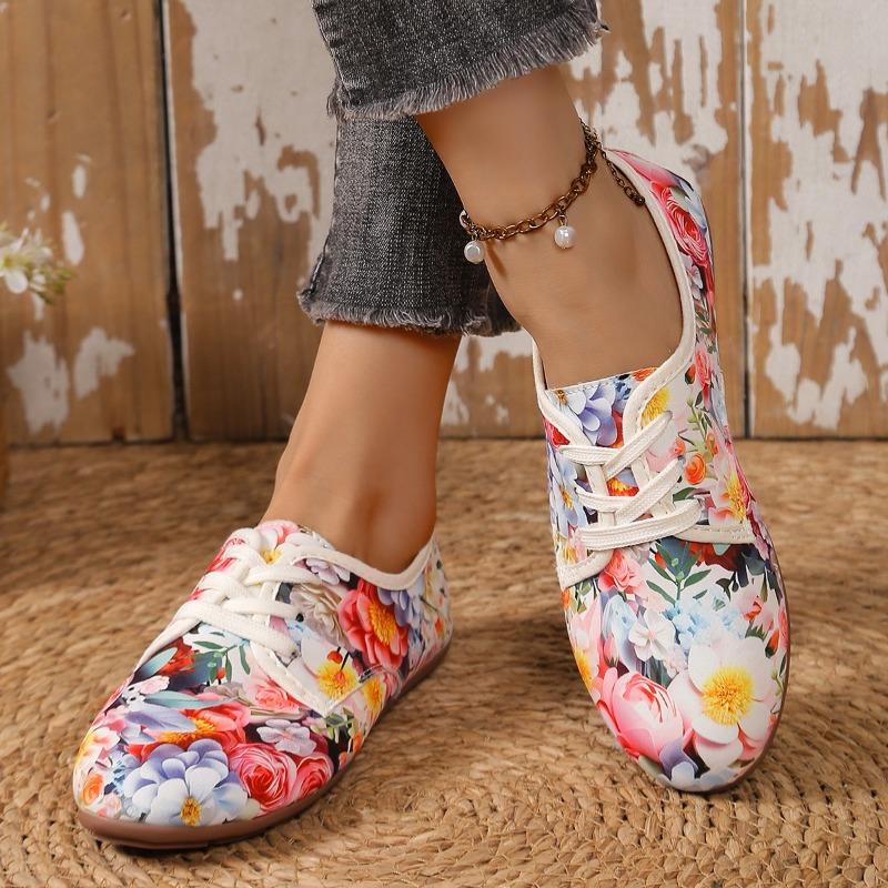 Women's Flat Shoes Spring New Round Head Deep Mouth Before Lacing Soft Sole Anti-slip Wear-resistant Single Shoes