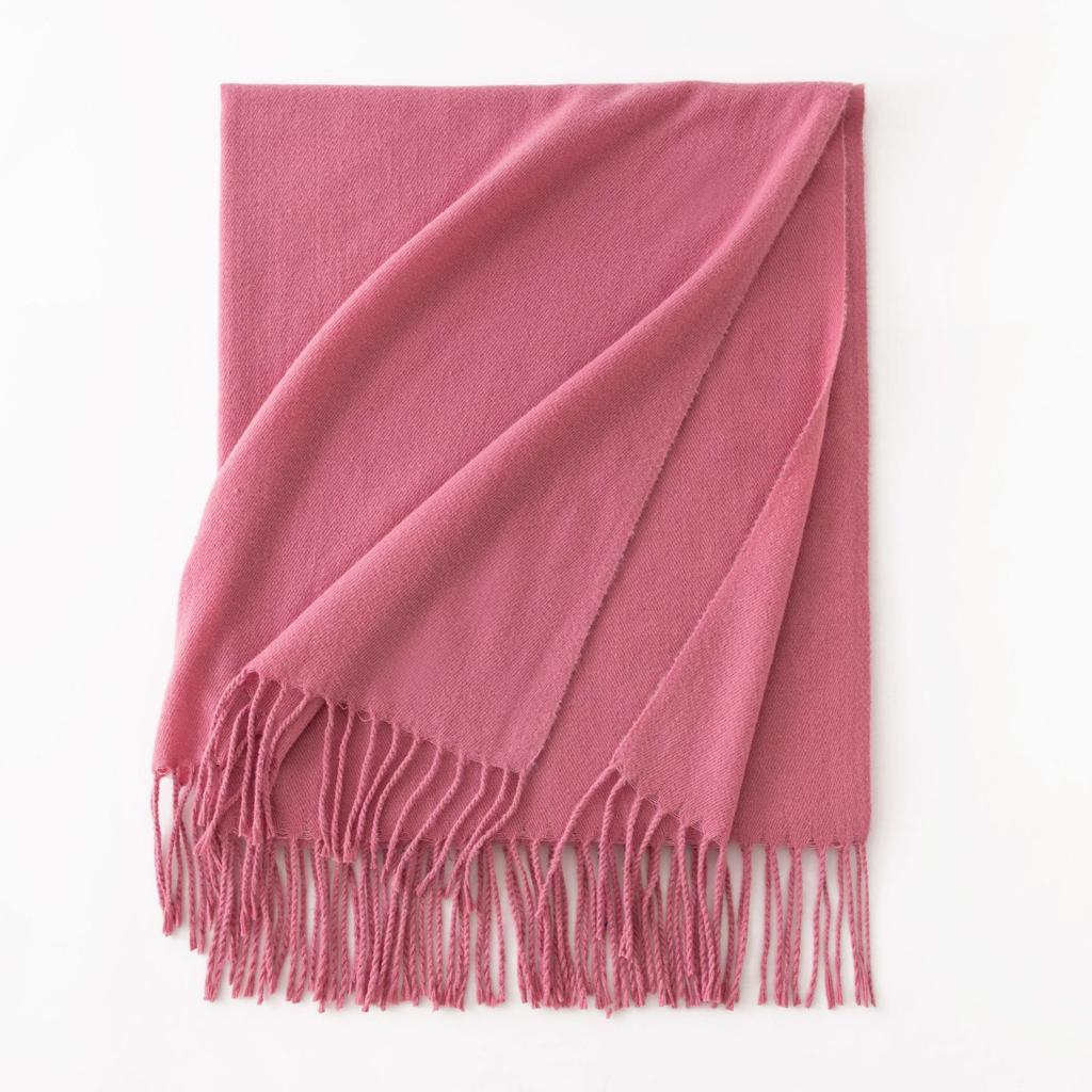 Cashmere Feel Solid Color Women's Imitation Cashmere Scarf Spring Atmosphere Korean Style Versatile Mid Length Shawl Scarf