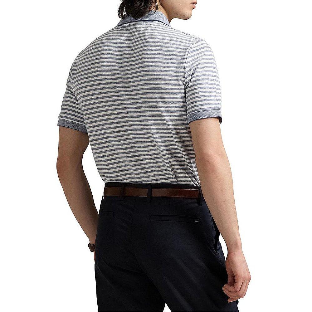 Polo Ralph Lauren Ribbed Knit Striped Button Short Sleeve Polo Shirt Men tops 710971044-002