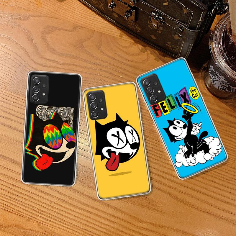 F-Felix the Cats Funny Phone Case for Samsung A54 A57 A37 A17 A14 A15 A12 A24 A34 A55 A35 A25 A52S A07 A05S A04S A22 A32 A72 Gal