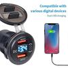 12V/24V Dual USB QC3.0 Outlet Car Charger USB Lighter Socket Waterproof With LED Voltmeter ON/Off Switch Quick Charge Adapter Car Accessories