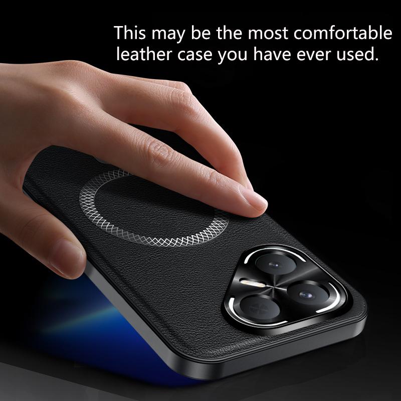 For Tecno Pova 7 Pro 5G Case Magnetic Elegant Leather Wear-Resistant Lens Fully Covered Non-Slip Grip Edge Cover Shell