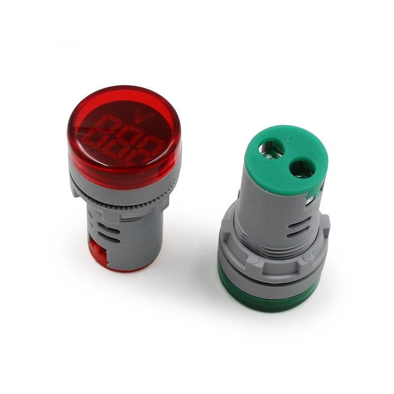 DIY Mini Digital Voltmeter 22mm Round AC 50-500V Volt Voltage Tester Meter Monitor Power LED Indicator Pilot Lamp Light Display
