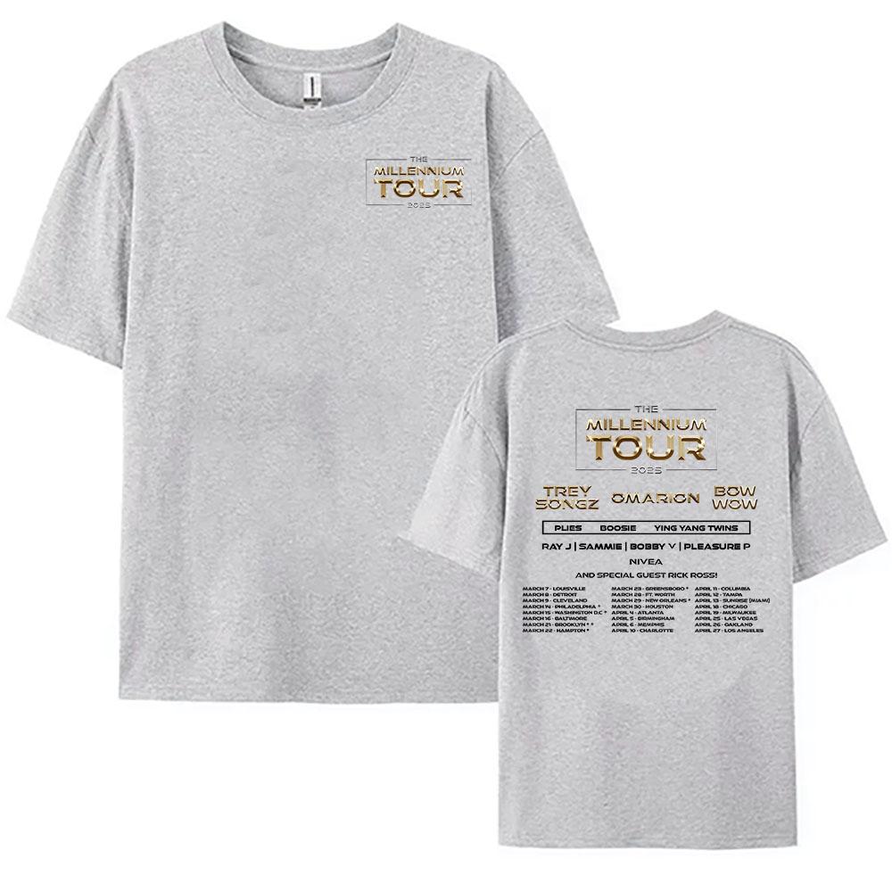 The Millennium Tour 2025 T-shirt Women Men Clothing Summer Round Neck Cotton Tshirts Graphic Tees Hip Hop Tops