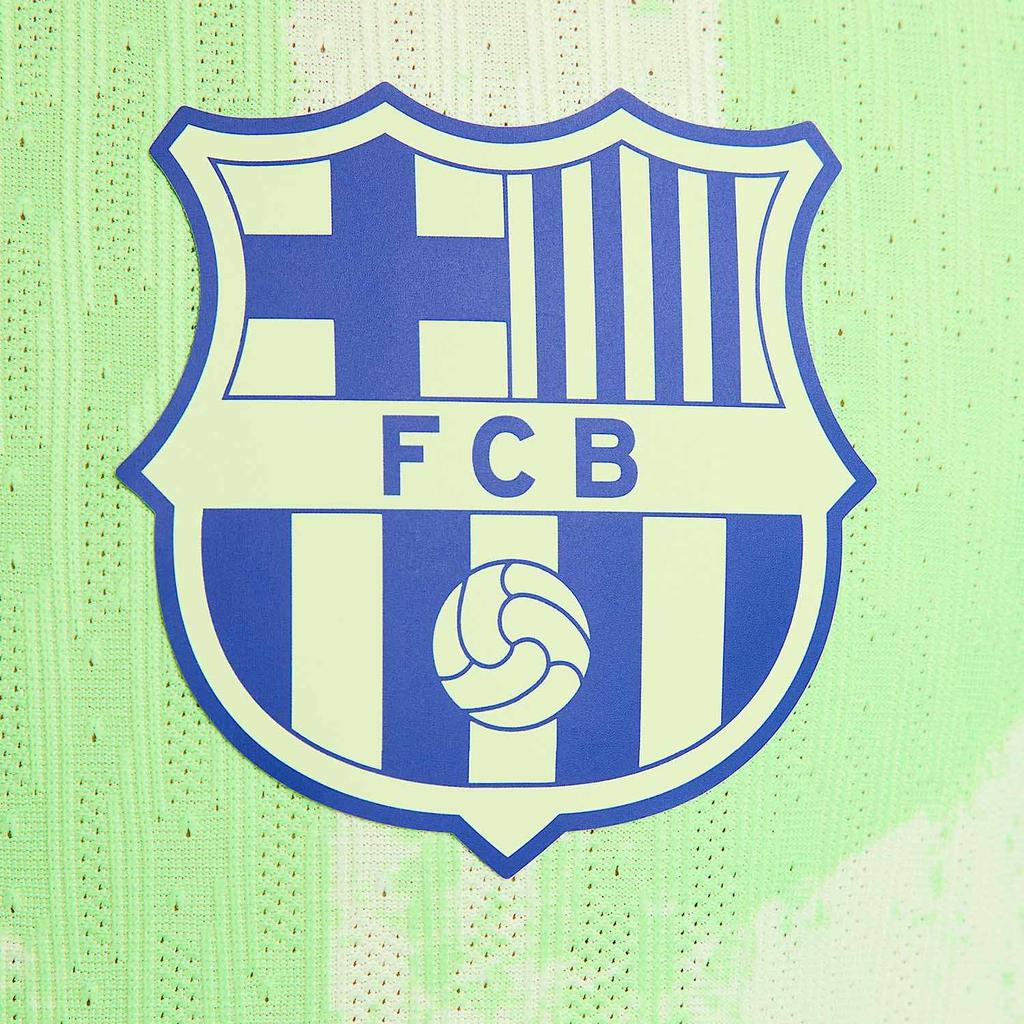 Nike X FC Barcelona Zusammenarbeit Bequemer Rundhals-Pullover Kurzarm Fußballtrikot Herren Tops Grün FQ1949-701