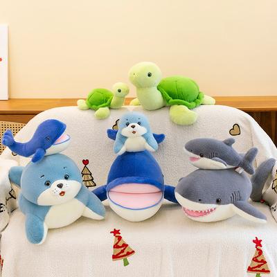 Aquário Fofo Foca Baleia Brinquedo de Pelúcia Simulado Tartaruguinha Peludo Boneca de Pano Presente de Aniversário