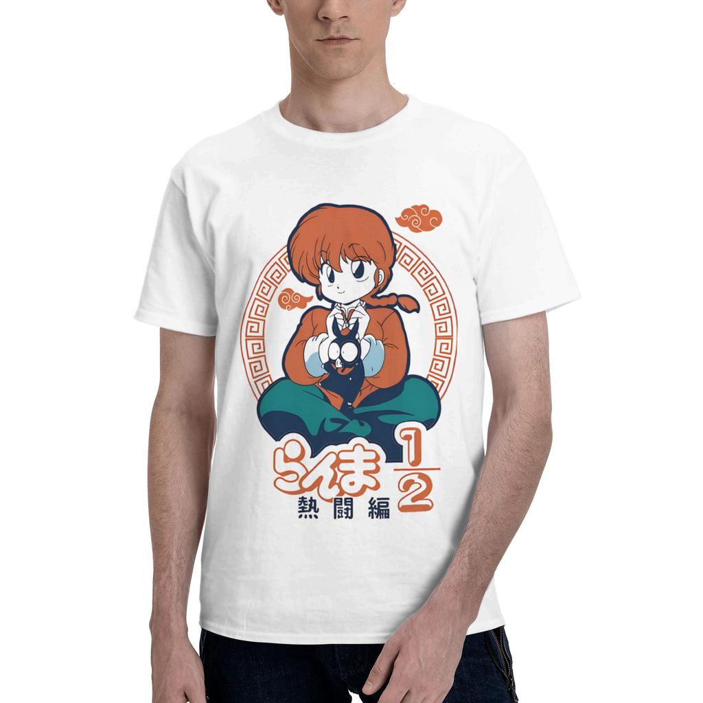 Ranma Saotome Anime Panda Manga Men Women's T Shirt  Casual Tee Shirt Short Sleeve T-Shirts 100% Cotton New Arrival Clothes