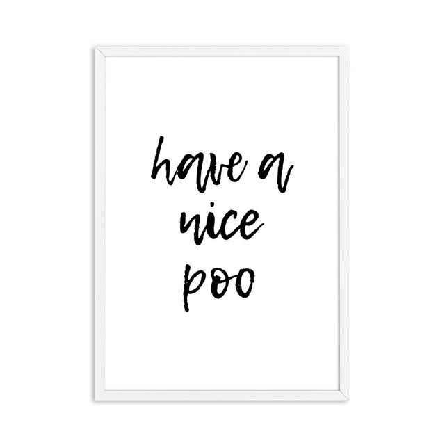 Funny Toilet Poster Bathroom Wall Art Prints Rock and Roll Minimalism Canvas Painting Quote Have a Nice Poo WC Sign Home Decor