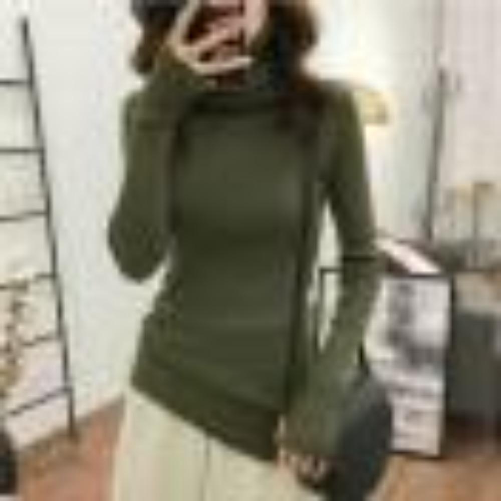 Autumn and Winter High-neck Knitted Sweater for Women, Stylish Tight Base Sweater, High-end Soft and Soft Inner Layer Top