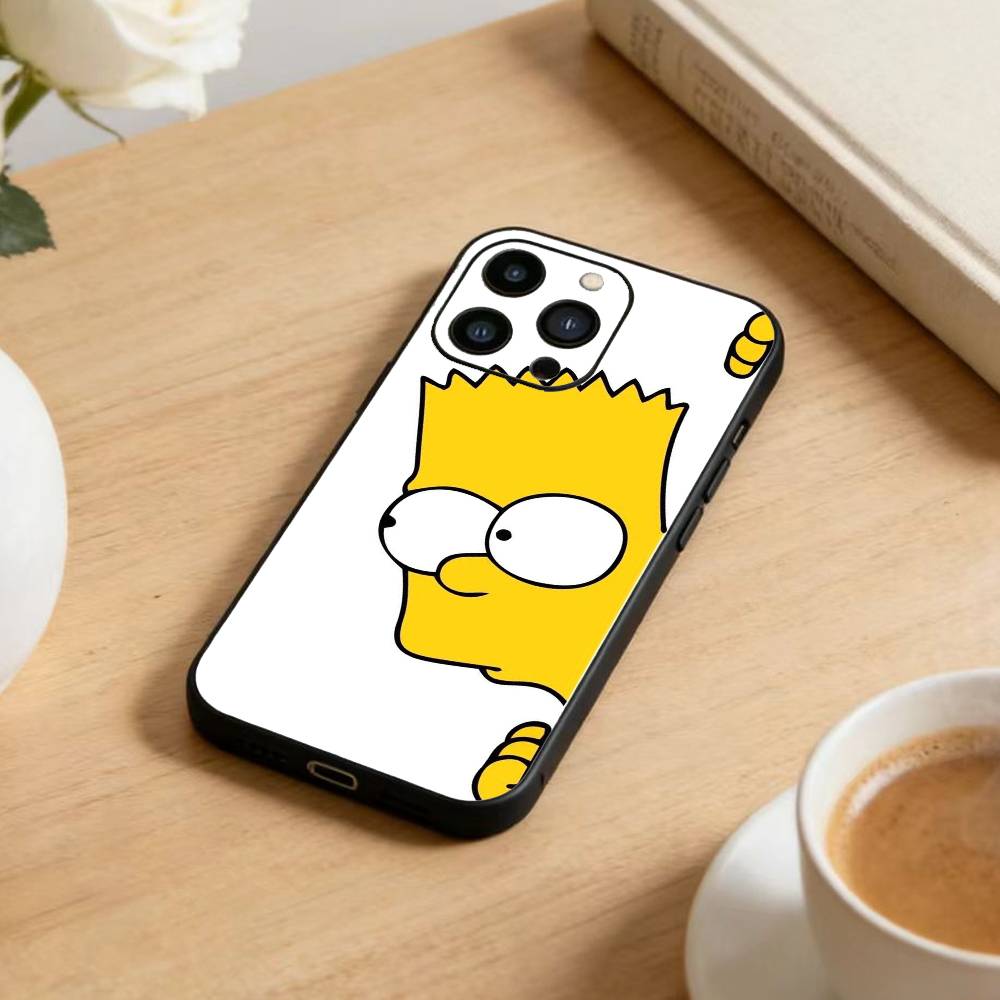Anime T-The S-Simpsons-s  Phone Case For iPhone 17 16 15 14 13 12 Max Plus Silicone Black Cover