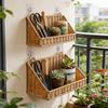 Handwoven Imitation Rattan Wall Hanging Basket Multi Size Kitchen Bathroom Balcony Plant Holder Storage Organizer for Home
