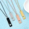 Stainless Steel Hollow Heart Engraved Necklace with UV Color Printing