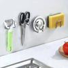 Kitchen Sponges Holder Self Adhesive Sink Sponges Drain Drying Rack Stainless Steel Storage Holder Kitchen Sink Accessories Hook
