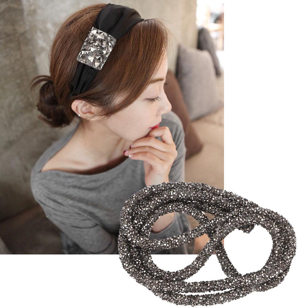 DIY Harz Diamant Kristall Strass Kette Besatz Band für Schmuckherstellung (Grau)