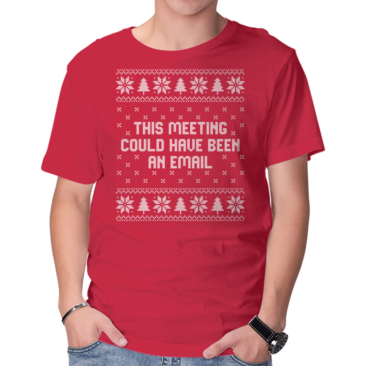 Unisex Crew Neck T-Shirt Antisocial Ugly Sweater Graphic Short Sleeve Casual Tee XS